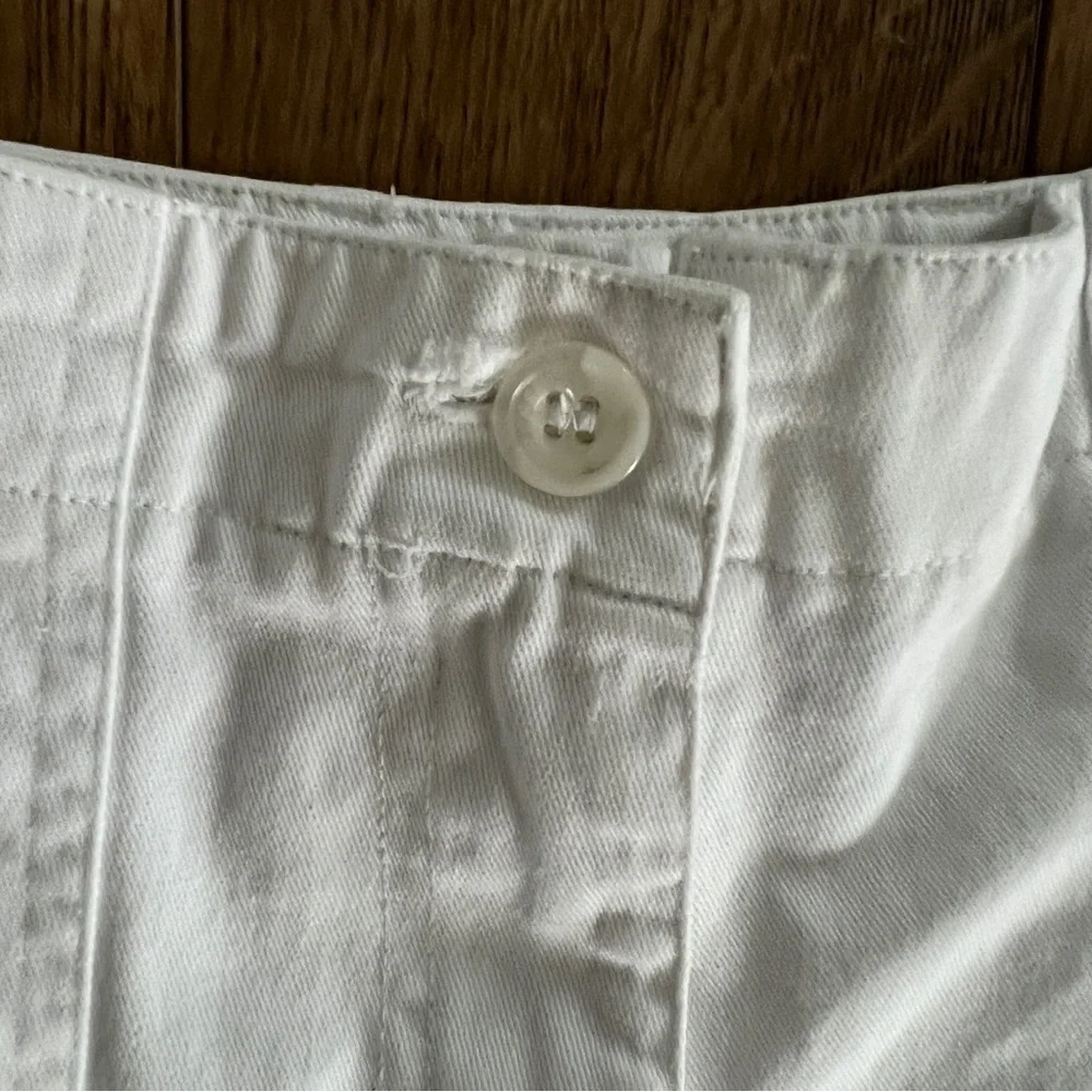 Vintage 90s Cache Creek Mid High Rise White Cotton Mid Thigh Shorts Size 10 - Picture 8 of 8